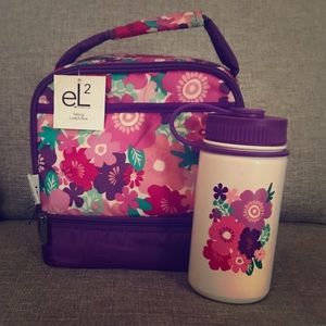 EL2 Felicia Floral Padded Lunchbox Thermos Set New
